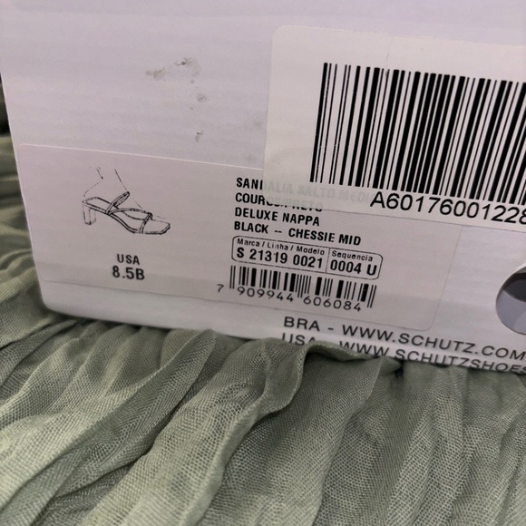 Schutz Black Strappy Square Toe Heeled Sandals • Black Heels • NEW • Dust Bag - Picture 5 of 14